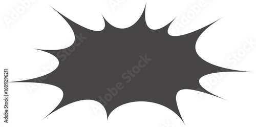 Comic speech bubble frame for text. Cartoon box for dialog and chat with explosion effect. Anime and manga cloud for messages and sale. Design element