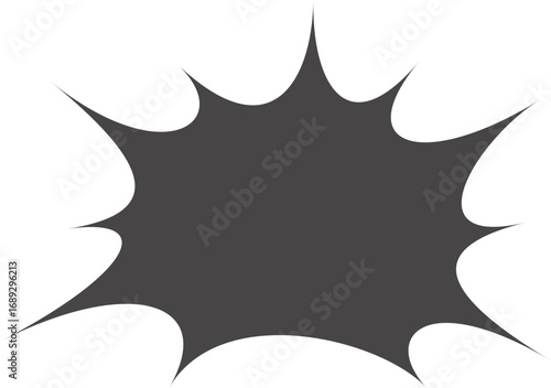 Comic speech bubble frame for text. Cartoon box for dialog and chat with explosion effect. Anime and manga cloud for messages and sale. Design element