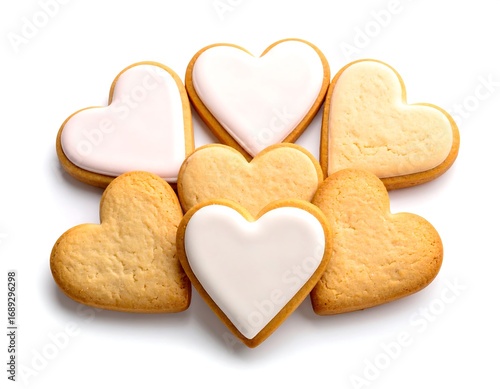 Heart-shaped cookies with icing