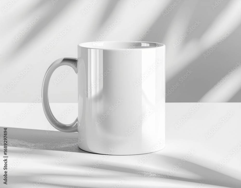 Obraz premium White ceramic coffee mug isolated on plain background.