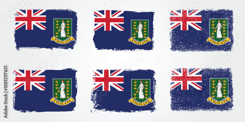 British Virgin Islands Flag in 6 Creative Grunge and Brush Styles