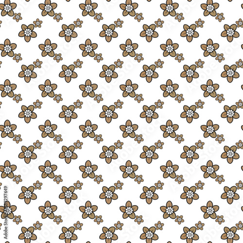 Colorful floral pattern with white background