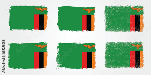 Zambia Flag Brush Textures Collection