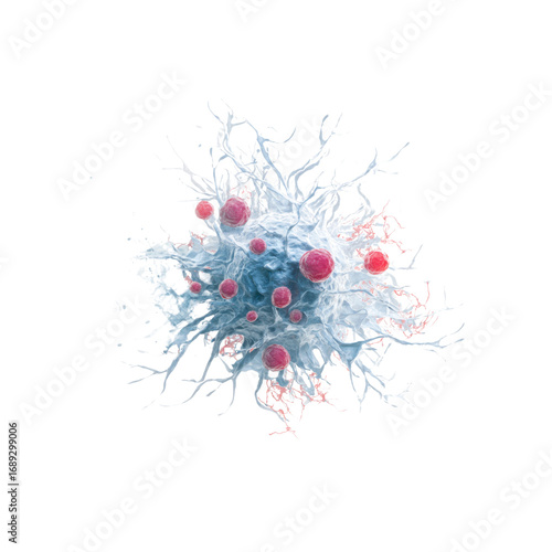 Behang Microscopic View of Cancer Cell with Metastasis