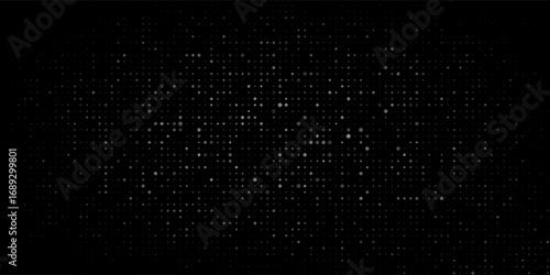 Abstract dark background of small rings in shades of black and gray colors.