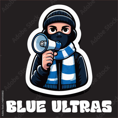 A vector of Hooligan Ultras football fans 