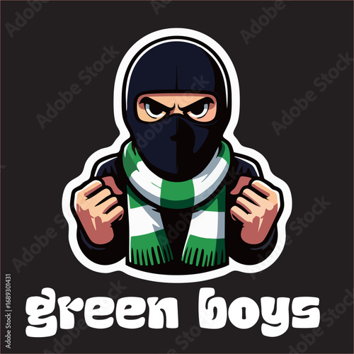 A vector of Hooligan Ultras football fans 
