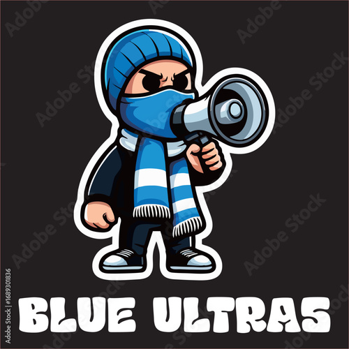A vector of Hooligan Ultras football fans 