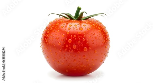 Wallpaper Mural Fresh Red Tomato with Water Drops Isolated on White Background Torontodigital.ca
