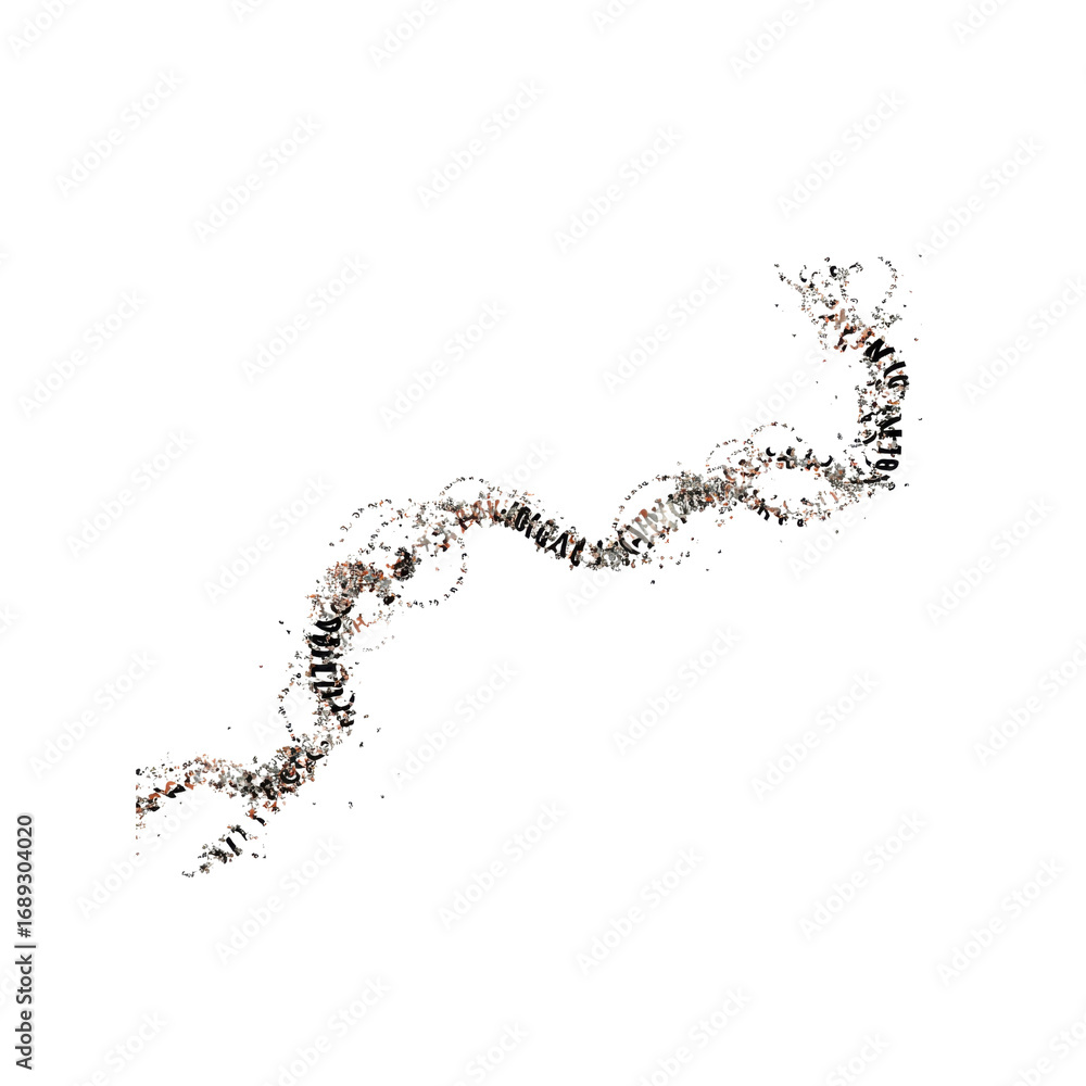 Obraz premium Abstract Spiral Particle Flow Glittering Silver and Orange Swirl