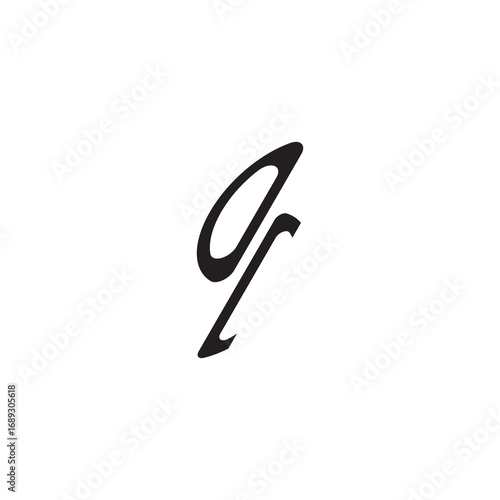curved oval shape alphabet initial logo vector OI gaming monogram Black  letter