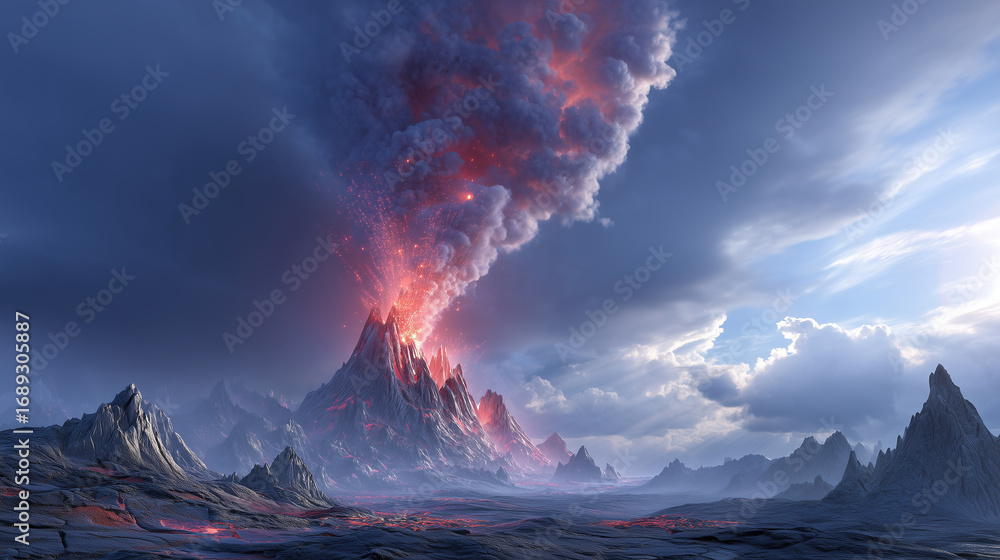 Fototapeta premium 燃えるような火山