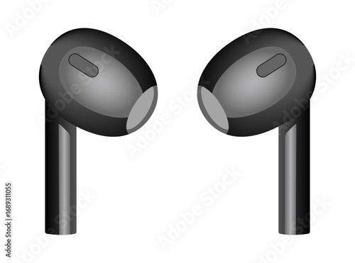 Illustrations of wireless headphones. For listening to audio, music, and games. Suitable for music applications or advertising audio equipment. Modern flat design. Minimalist style. EPS 10 Vector illu