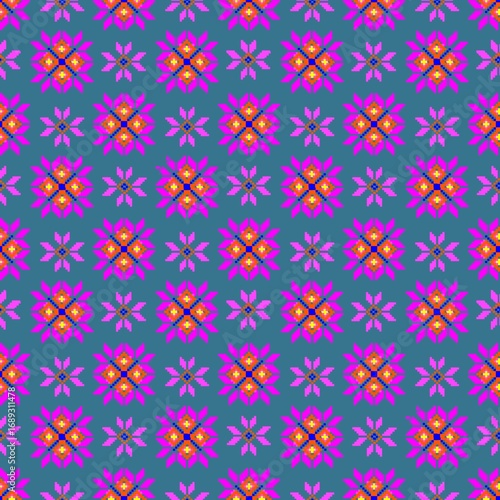 seamless pattern with purple flowers