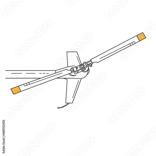 Detailed Line Drawing of a Mechanical Apparatus