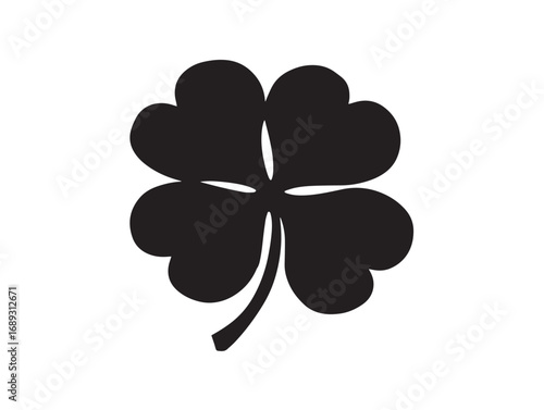 Clover leaf silhouette illustration in decorative vector design