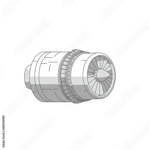Gray Scale Model of a Jet Engine