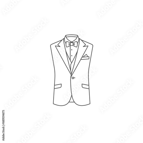 Gray Scale Tuxedo Illustration
