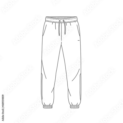 Gray Sweatpants Technical Drawing