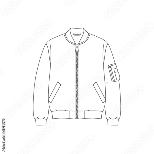 Grey Scale Bomber Jacket Illustration
