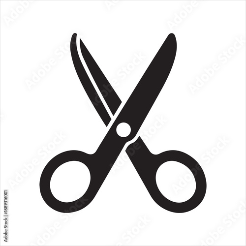  scissors cut stencil icon silhouette vector illustration
