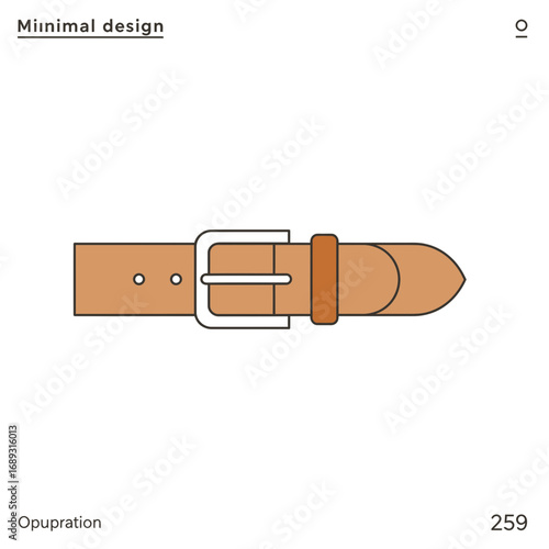 Light Brown Leather Belt Minimalist Design Illustration