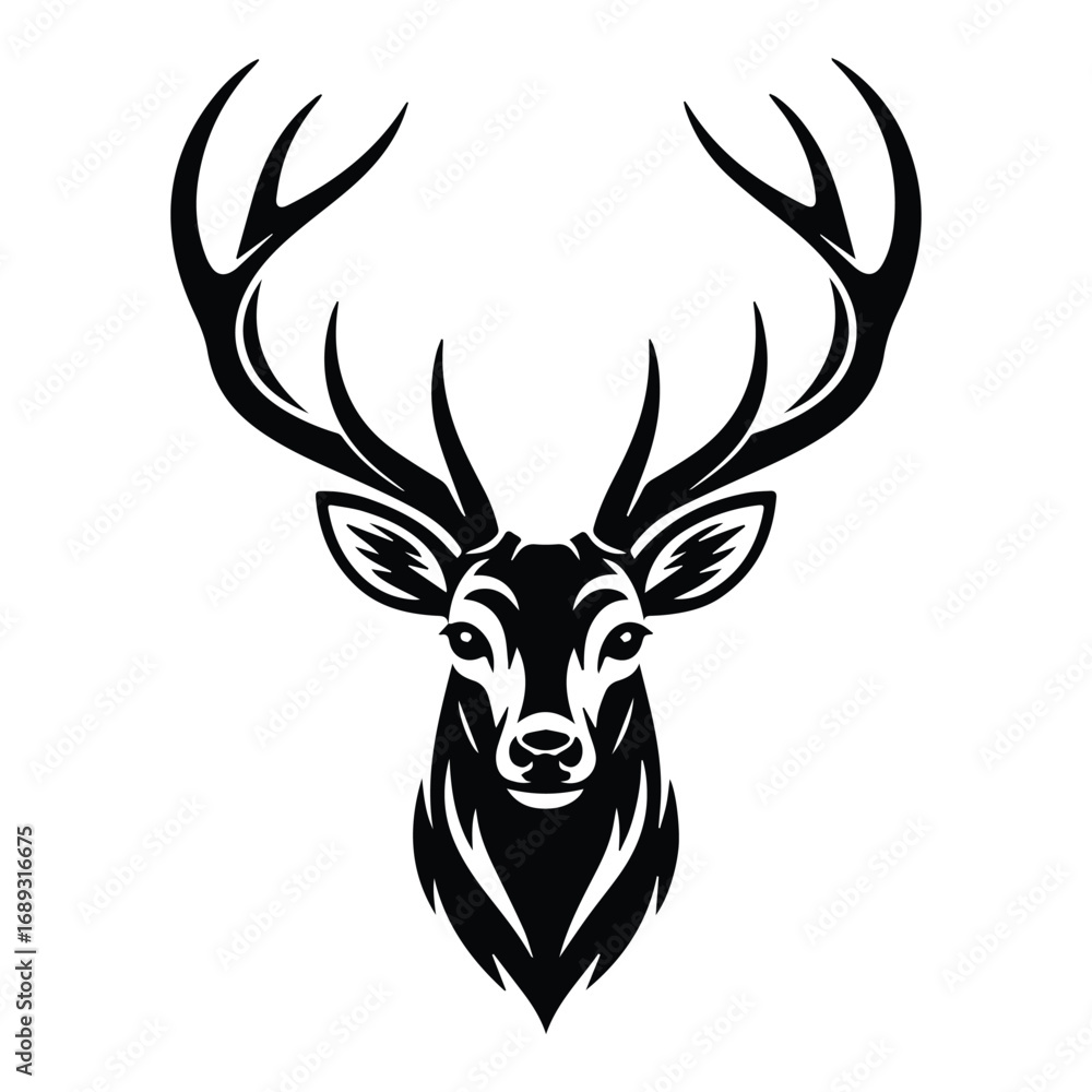 Naklejka premium deer head silhouette