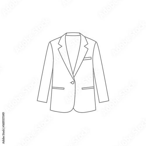 Line Drawing of a Classic Blazer Jacket