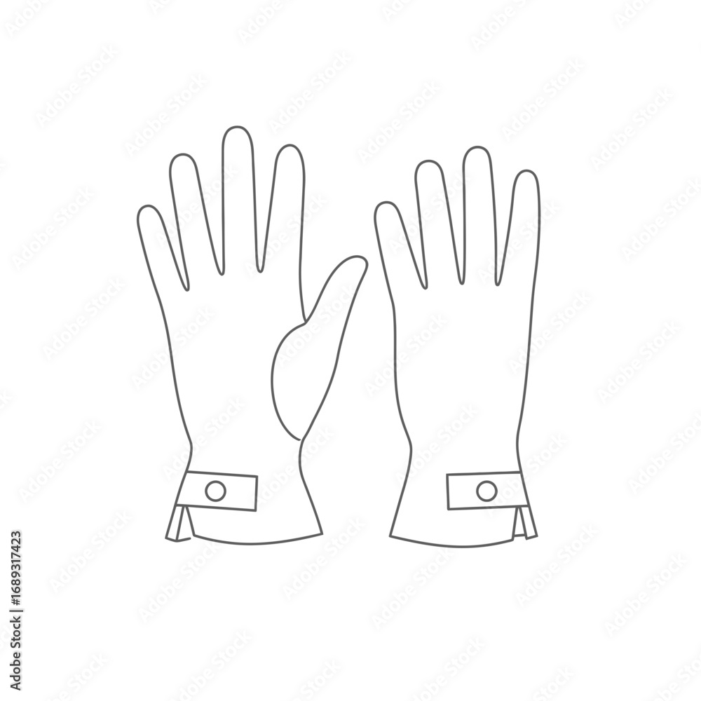 Obraz premium Line Drawing of a Pair of Gloves