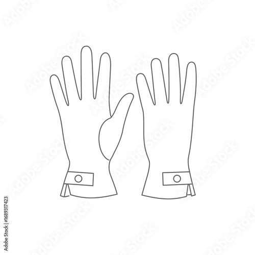Line Drawing of a Pair of Gloves