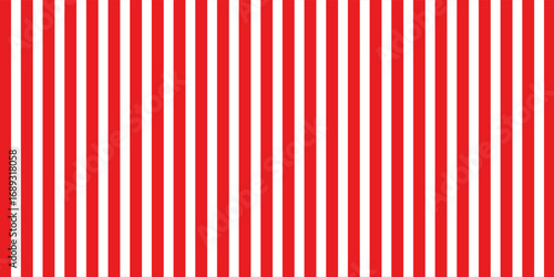 Vertical red and white stripes background. Seamless and repeating pattern.