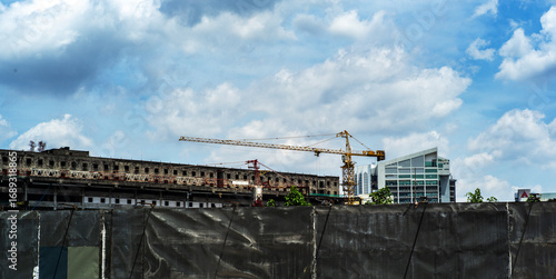 Photography view of Kuala Lumpur city centre with construction