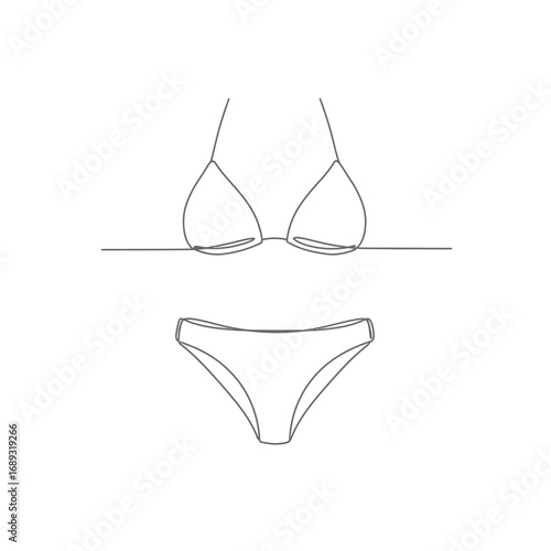Minimalist Line Art Bikini Illustration