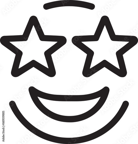 Vector art of smiling face with star eyes emoji