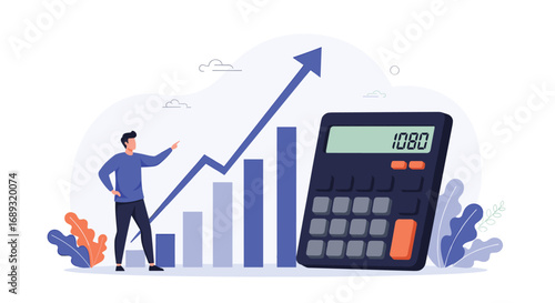 Financial growth strategy analytics business investment planning chart calculator insight