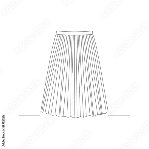 Pleated Skirt Fashion Design Illustration