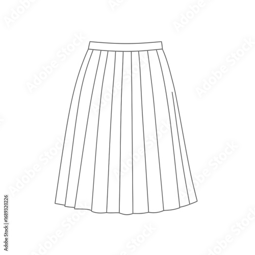 Pleated Skirt Fashion Design Illustration