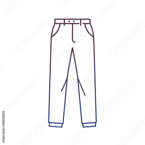 Purple And Blue Gradient Line Art Illustration Of A Pair Of Pants