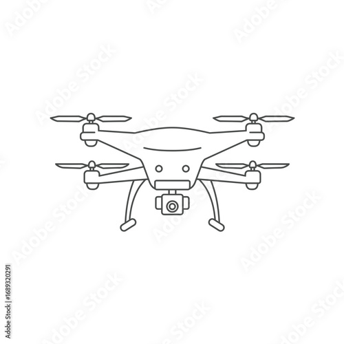 Quadcopter Drone Line Drawing Illustration