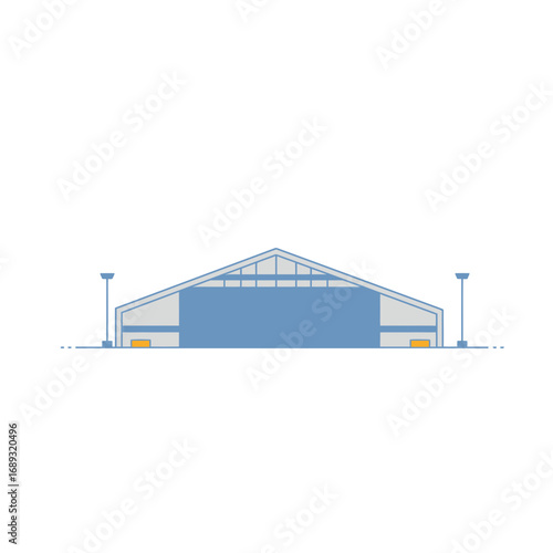 Simple Hangar Building Illustration