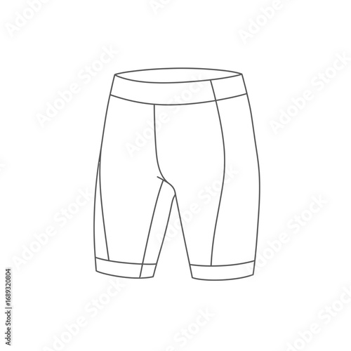 Simple Line Drawing of Athletic Shorts
