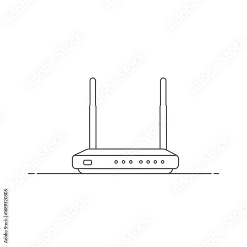 Simple Line Drawing of a Wireless Router