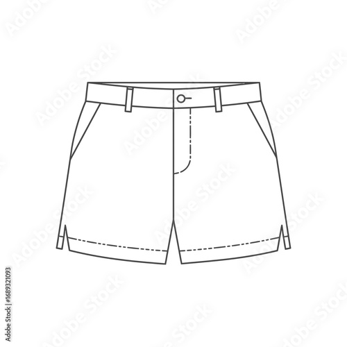 Technical Drawing of Women's Shorts