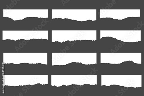 collection of torn ripped paper sheets design