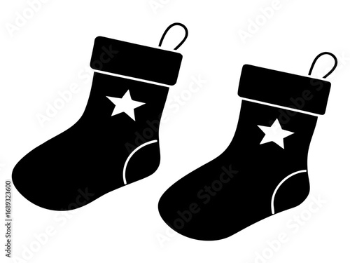 Christmas Stocking simple silhouette vector,Christmas Stocking icon