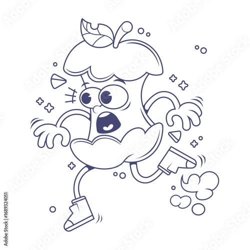 Funny cartoon vector illustration of a cat wearing a hat, suitable for children's coloring books