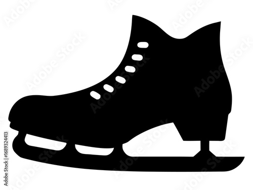 Ice Skating shoes black silhouette vector icon