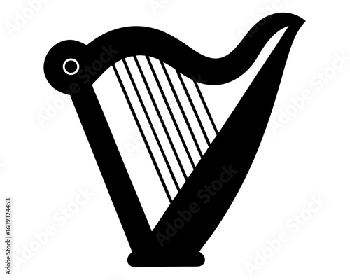 Irish Harp simple  silhouette vector,Irish Harp icon