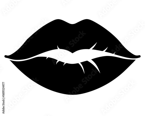 Lipstick Kiss Mark  silhouette vector,Kiss  mark icon