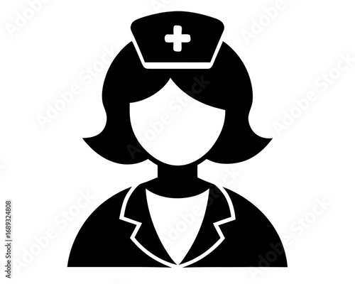 Nurse  black silhouette vector,nurse icon